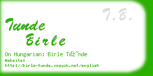 tunde birle business card